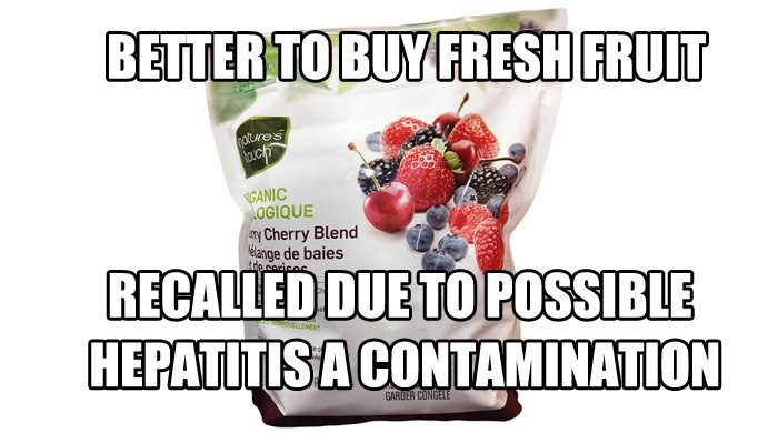 Canadian Costco Stores Recall Nature's Touch Organic Berry Cherry Blend Due To Hepatitis A Contamination